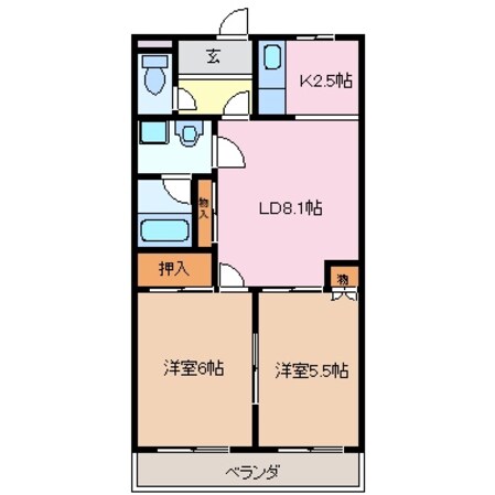 内部駅 徒歩19分 1階の物件間取画像